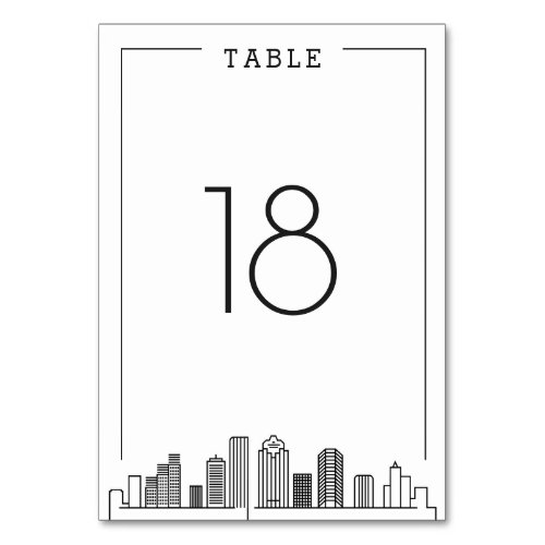 Houston Wedding  Table Number