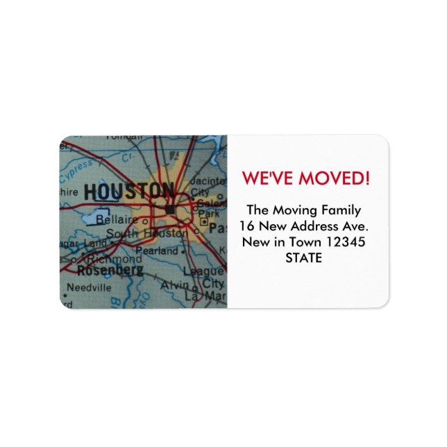 Houston We've Moved label (Front)