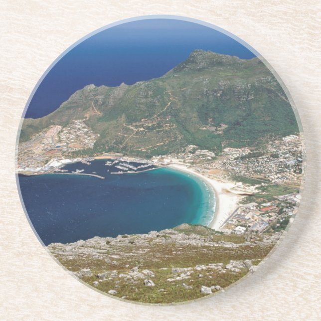 Hout Bay, The Sentinel And Atlantic Ocean Sandstone Coaster (Front)