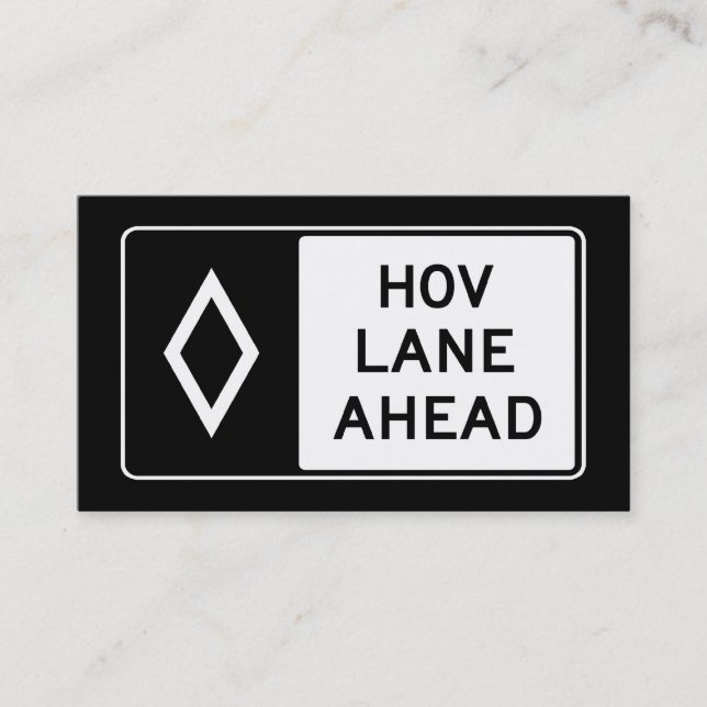 HOV LANE AHEAD : carpool contact card (Front)