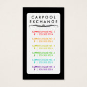 HOV LANE AHEAD : vertical carpool card (Back)