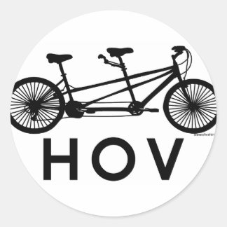 HOV Tandem Bicycle Classic Round Sticker