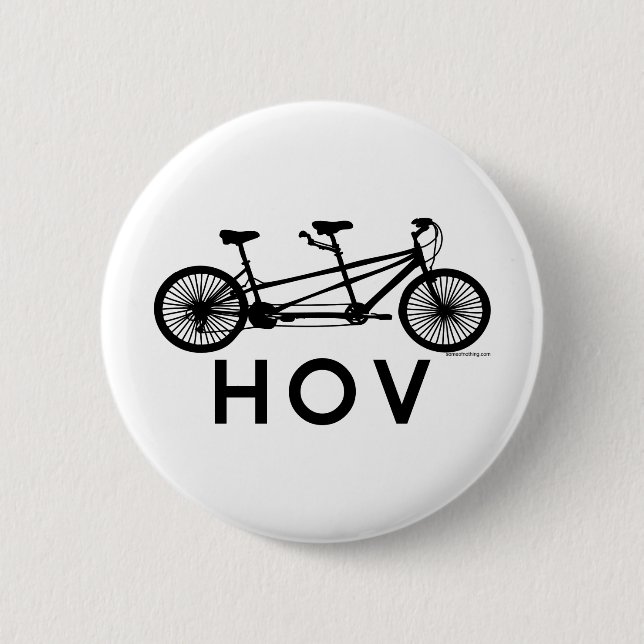 HOV Tandem Bicycle Pinback Button (Front)