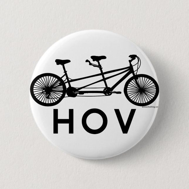 HOV Tandem Bicycle Pinback Button (Front)