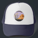 Hovenweep National Monument Cutthroat Castle Trucker Hat<br><div class="desc">Hovenweep vector artwork design. Cutthroat Castle is unique due to the lack of a spring,  the numerous kivas and the fact that much of the architecture sits below the rim.</div>