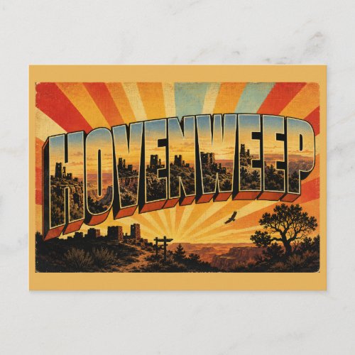 Hovenweep NM UT Stone Towers Mesa Art Postcard