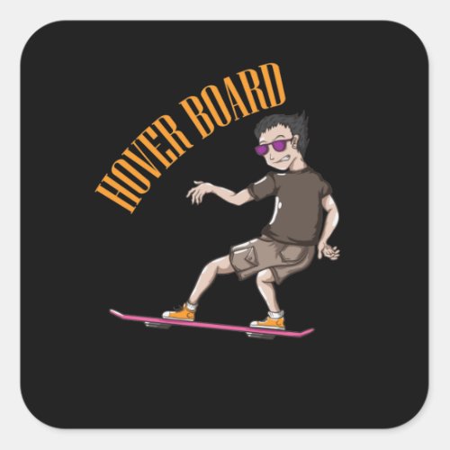 Hover Board Design Marty Square Sticker