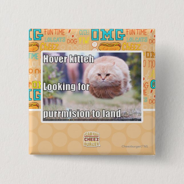 Hover kitteh button (Front)