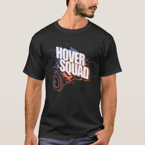 Hover Squad  Cool Orange Blue Gyro Hoverboard T_Shirt