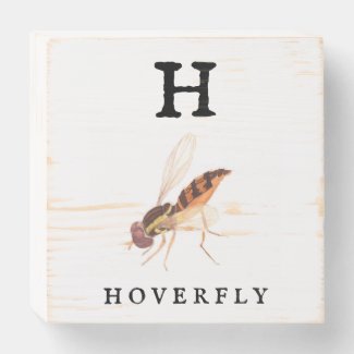Hoverfly  wooden box sign