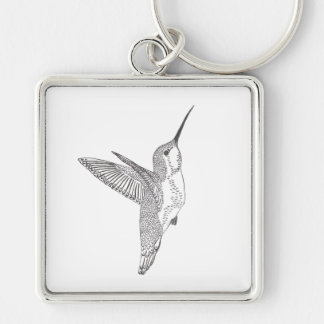 Hovering Hummingbird Sketch Keychain