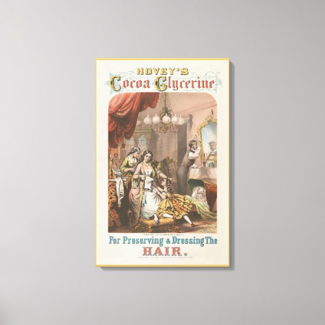 Hovey's Cocoa Glycerine, Circa 1860 Canvas Print (Front)