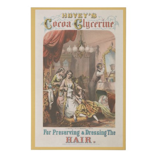 Hoveys Cocoa Glycerine Circa 1860 Faux Canvas Print