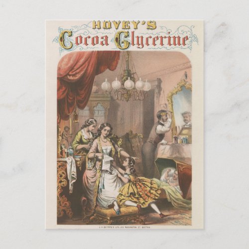 Hoveys Cocoa Glycerine Circa 1860 Postcard