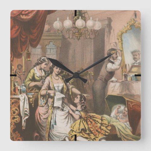 Hoveys Cocoa Glycerine Circa 1860 Square Wall Clock
