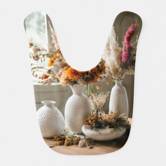 How about "Pure Essentials: Elegant White Baby Fee Baby Bib (Front)