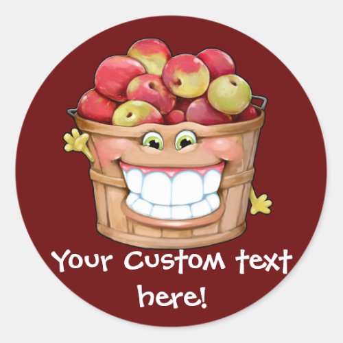 How about them apples  Happy Apples Classic Round Sticker