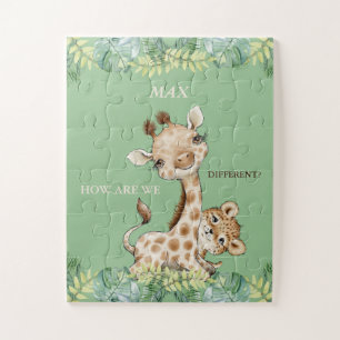 How Are We Different Giraffe Cheetah Kids Jigsaw Puzzle