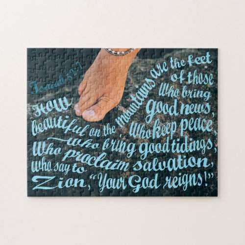 How beautiful feet Inspirational quote Jigsaw Puzzle