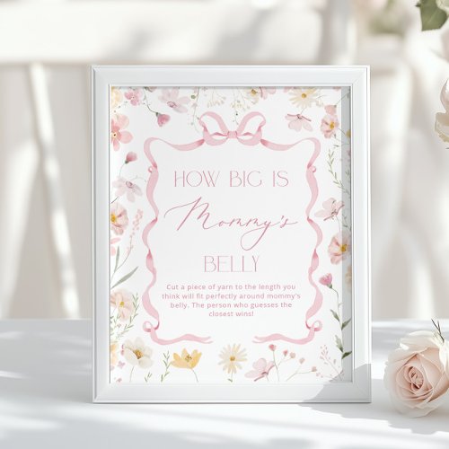 How big is belly Pink Wildflower Baby shower