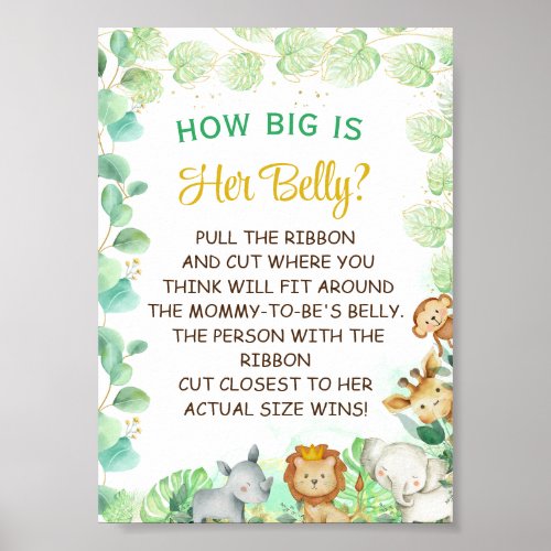 How Big Is Her Belly Animal Theme Game Poster
