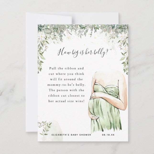 How Big Is Her Belly | Baby Shower Game (Front)