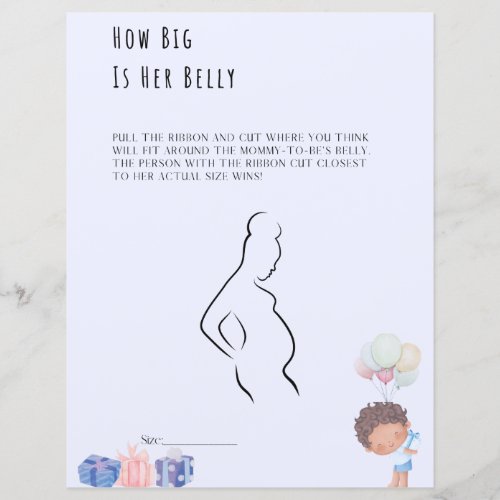 How Big Is Her Belly Baby Shower Game