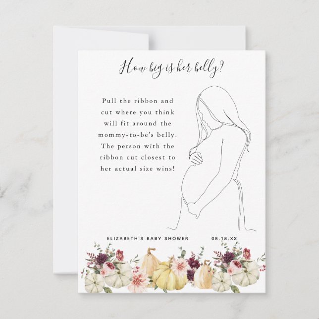 How Big Is Her Belly | Baby Shower Game (Front)