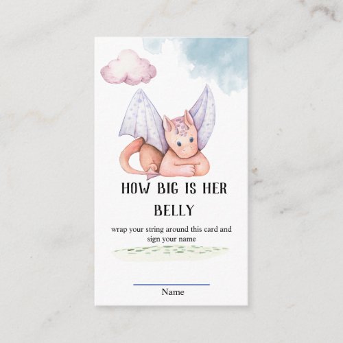 How Big Is Her Belly Baby Shower Game Enclos Enclosure Card