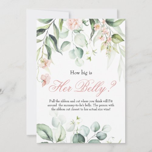 How Big Is Her Belly Baby Shower Games  Invitation