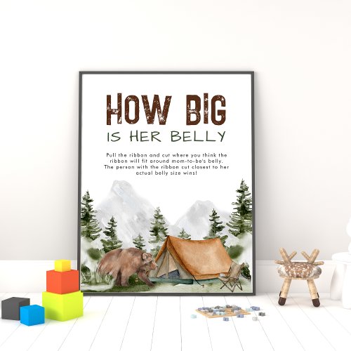 How Big is Her Belly Bear Camper Baby Shower Game