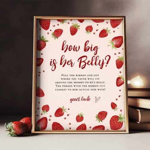 How big is her Belly Berry Sweet Baby Shower Sign