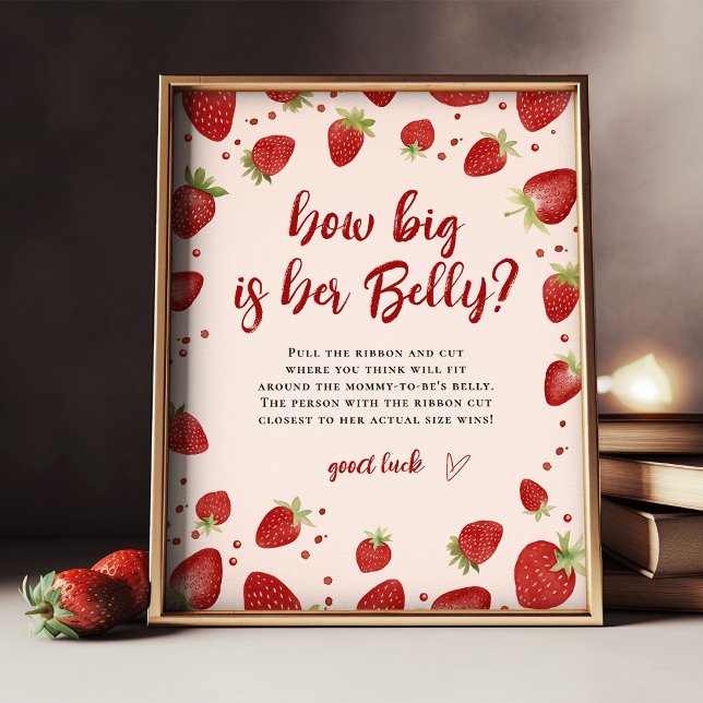 How big is her Belly? Berry Sweet Baby Shower Sign (Creator Uploaded)