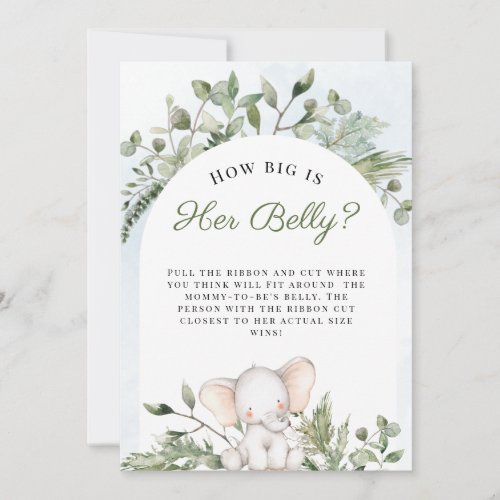 How Big Is Her Belly Boy Blue Baby Shower Games Invitation