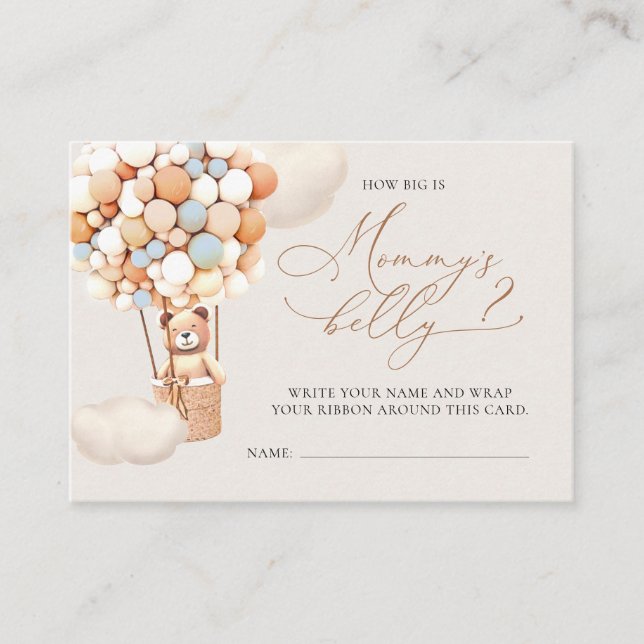 How Big Is Her Belly Tickets - Brown Bear Balloons Enclosure Card (Front)