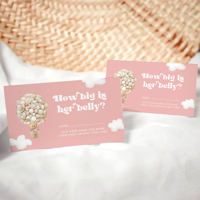 How Big Is Her Belly Tickets, Pink Bear Balloons Enclosure Card (Creator Uploaded)