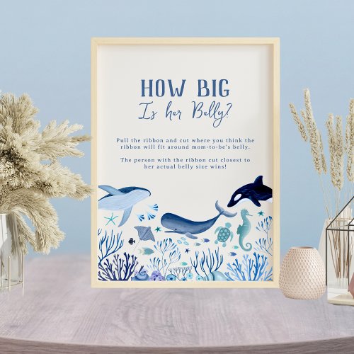How Big is Her Belly Under Sea Baby Shower Game