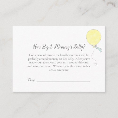 How Big Is Mom_To_Bes Belly Baby Sprinkle Game Enclosure Card
