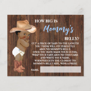 How Big is Mommy Belly AA Cowboy Shower Game Card Flyer