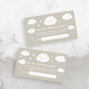 How Big is Mommy Belly Cloud Baby Shower Game Enclosure Card