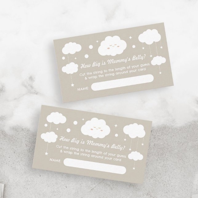 How Big is Mommy Belly Cloud Baby Shower Game Enclosure Card (Creator Uploaded)