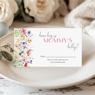 How Big Is Mommy Belly Floral Shower Game Enclosure Card