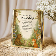 How Big Is Mommy’s Belly Woodland Baby Shower Game