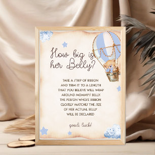 How Big Is Mommy's Belly Baby boy shower game Poster