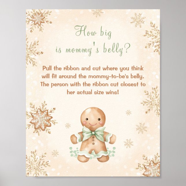How Big Is Mommy's Belly Baby Shower Christmas  Poster (Front)