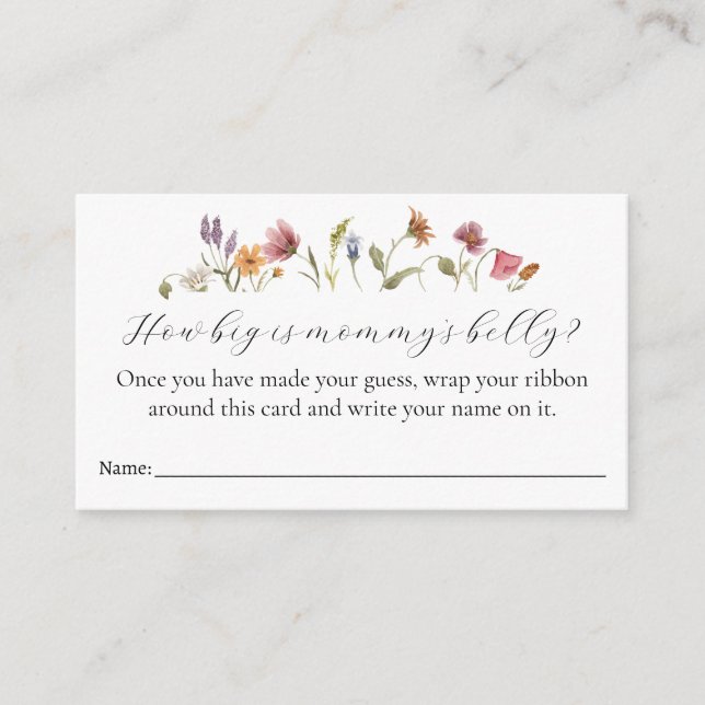 How Big is Mommy's Belly Baby Shower Game Card (Front)