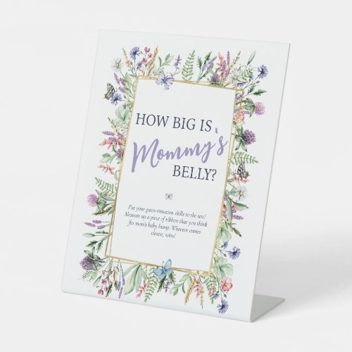 How Big is Mommys Belly  Baby Shower Game Pedestal Sign