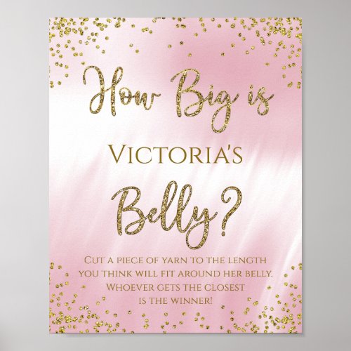 How Big is Mommys Belly Baby Shower Game Poster