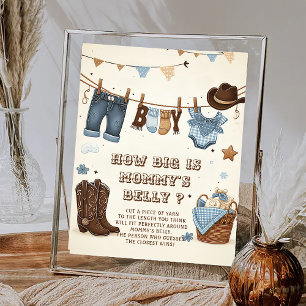 How big is mommy's belly baby shower game poster