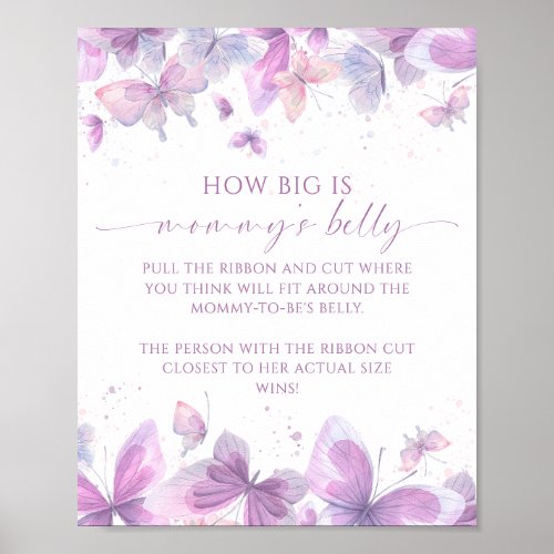 How Big is Mommy's Belly Baby Shower Game Poster